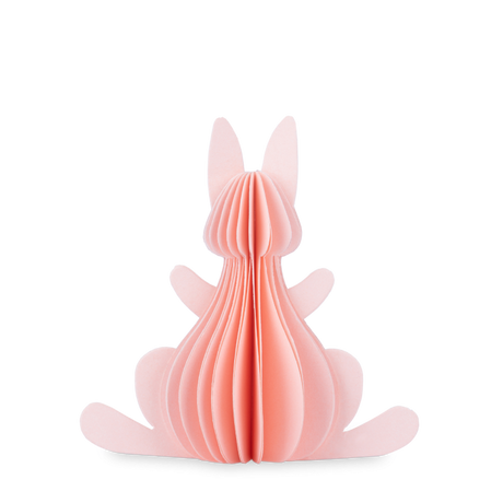 Påskehare i papir lyserød 7,5 cm