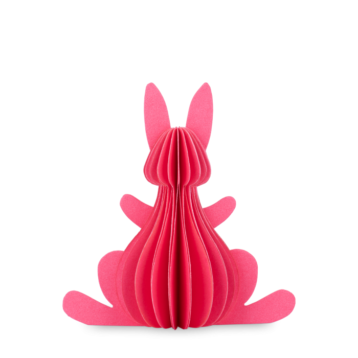 Påskehare i papir pink 7,5 cm