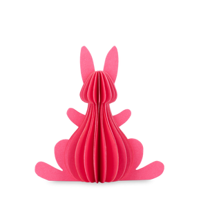 Påskehare i papir pink 13 cm 