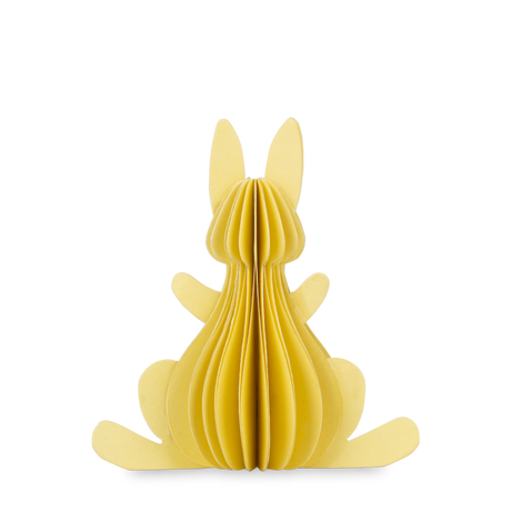 Påskehare i papir påskegul 7,5 cm