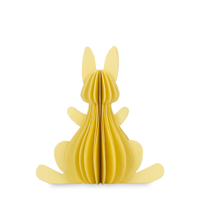 Påskehare i papir påskegul 13 cm