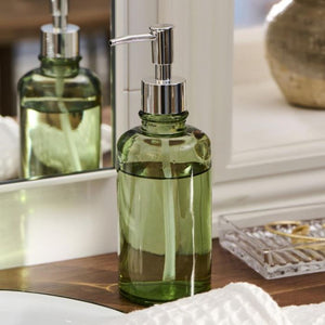Sæbedispenser grønt glas