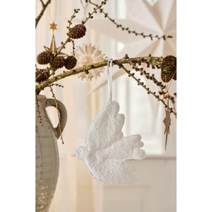 Fugl med broderi anglaise til ophæng 