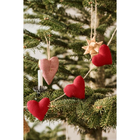 Guirlande med røde hjerter