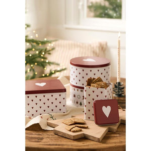 Kagedåse m/hjerter firkantet
