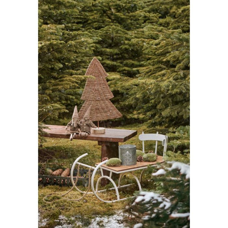 Dekokælk hvid med træsæde