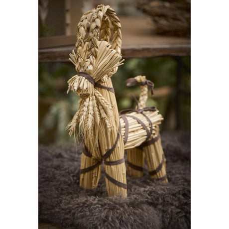 Julebuk m/brunt bånd og skæg 44 cm høj