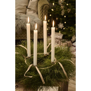 Adventlys hvide m/4 kronelys præget tal 1-4