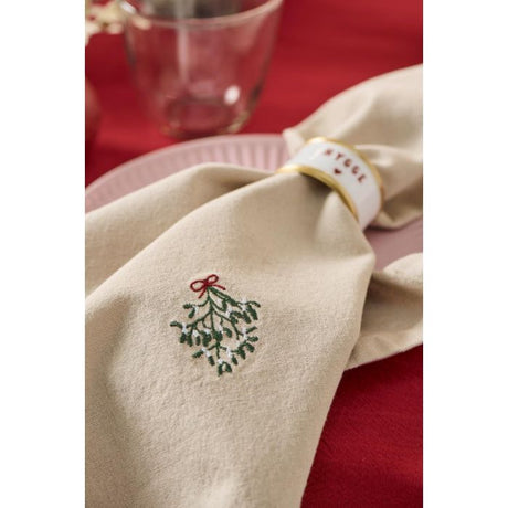 Stofserviet Tradition med mistelten