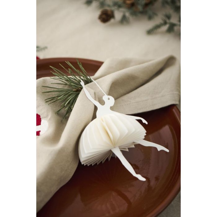 Papirklip ballerina i danseposition hvid