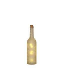 Frostad flaska med ljus inuti