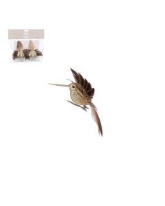 Kolibri med klips guldfarvede 2-pak 