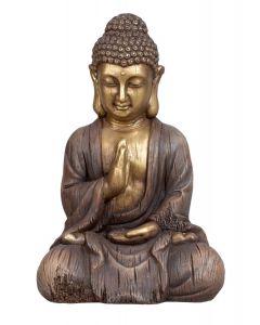 Buddha 45 cm hög brun & guldfärgad