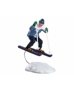 Flicka på skidor