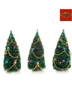 3 pak juletræ med lys