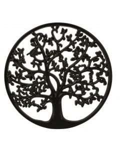 Väggdekoration med livets träd svart