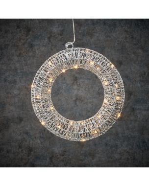 Dekorativ krans silver 30 LED-lampor