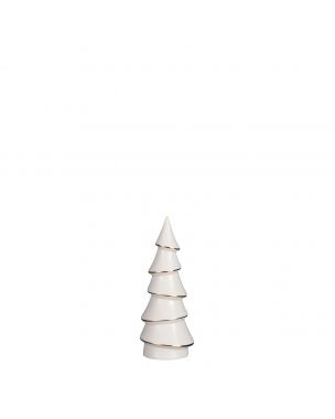 Hvidt juletræ i porcelæn 16 cm højt