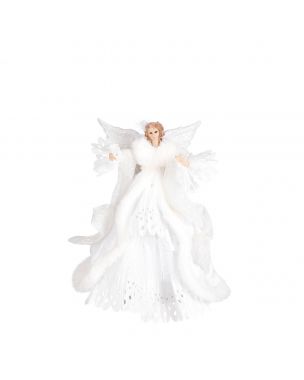 Engel klædt i hvidt 34 cm høj