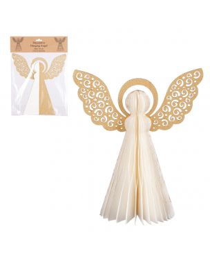 Ornament angel white - h30xd30cm