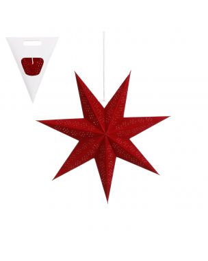 Star hanging red - h16xd45cm