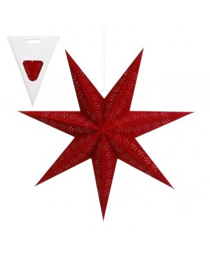 Star hanging red - h18xd60cm