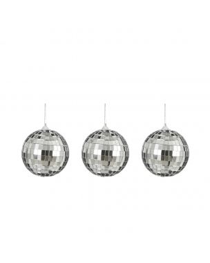 Spegelkulor silver 8 cm i dia 3-pack