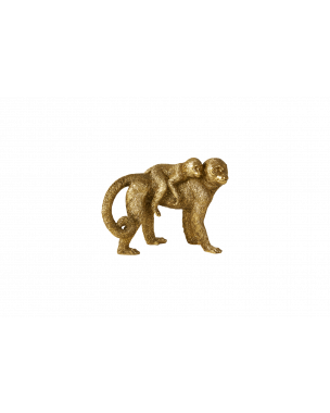 Guldfärgad apa med ungar på ryggen