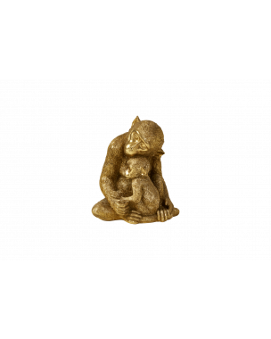 Guldfärgad apa med ungar i knäet