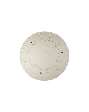 Julgransmatta med broderi 120 cm i dia