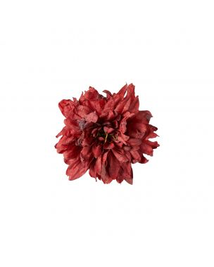 Blomhuvud med klämma dahlia röd