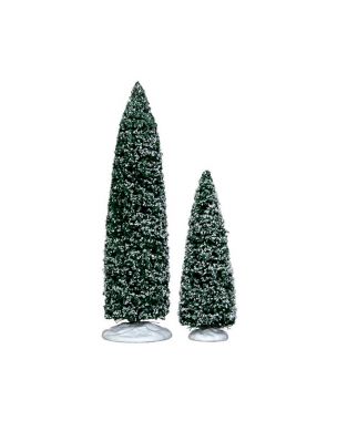 Lemax Snowy Juniper Tree Large & Medium Set