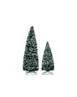 Lemax Snowy Juniper Tree Medium & Small Set