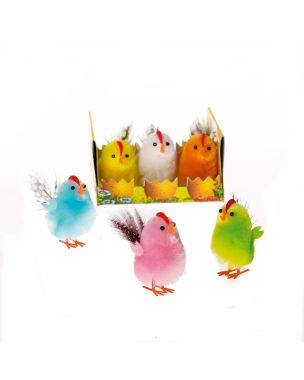Chenille kycklingar i färgglada färger 6-pack