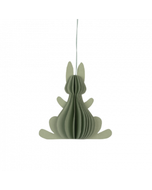 Påskhare i papper olivgrön 7,5 cm