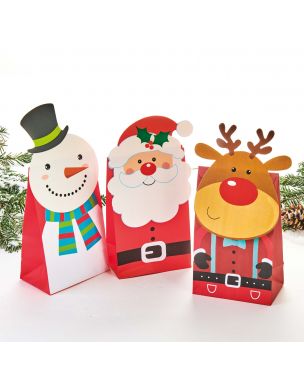 Presentpåsar med julfigurer 3-pack